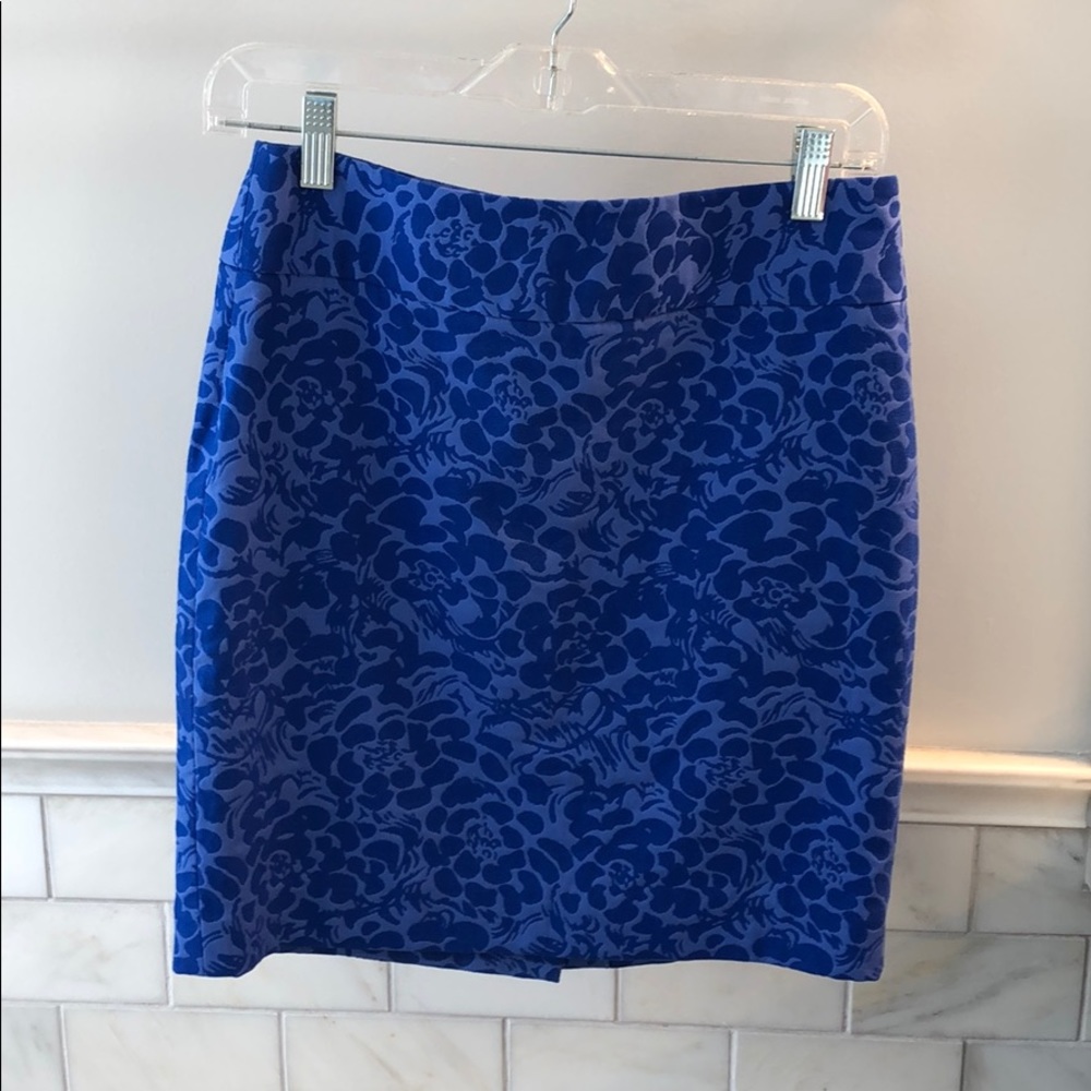 Loft blue floral skirt